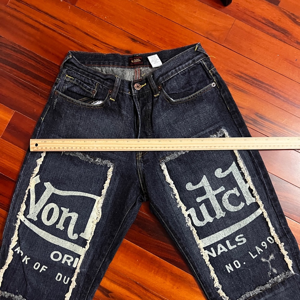 Von Dutch Jeans 30x30 Y2K Patch Logo Denim Dark Wash Streetwear Rare - Picture 10 of 10